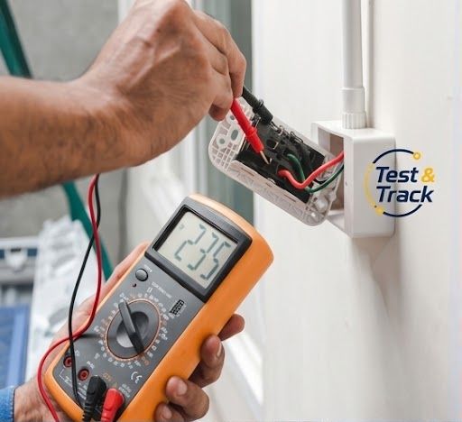 PAT tester checking a wall socket with a multimeter in Kent